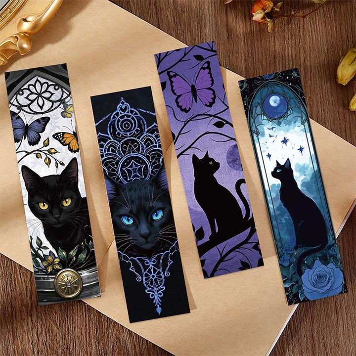 Olivenorma Witchy Celestial Black Cat Botanical Bookmark - image 3