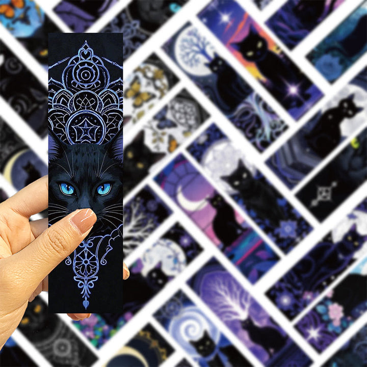 Olivenorma Witchy Celestial Black Cat Botanical Bookmark - image 7