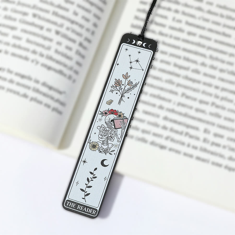 Olivenorma Tarot Style Skeleton Reader Bookmark - Black & Moon Skull Reader - 10pcs - image 18