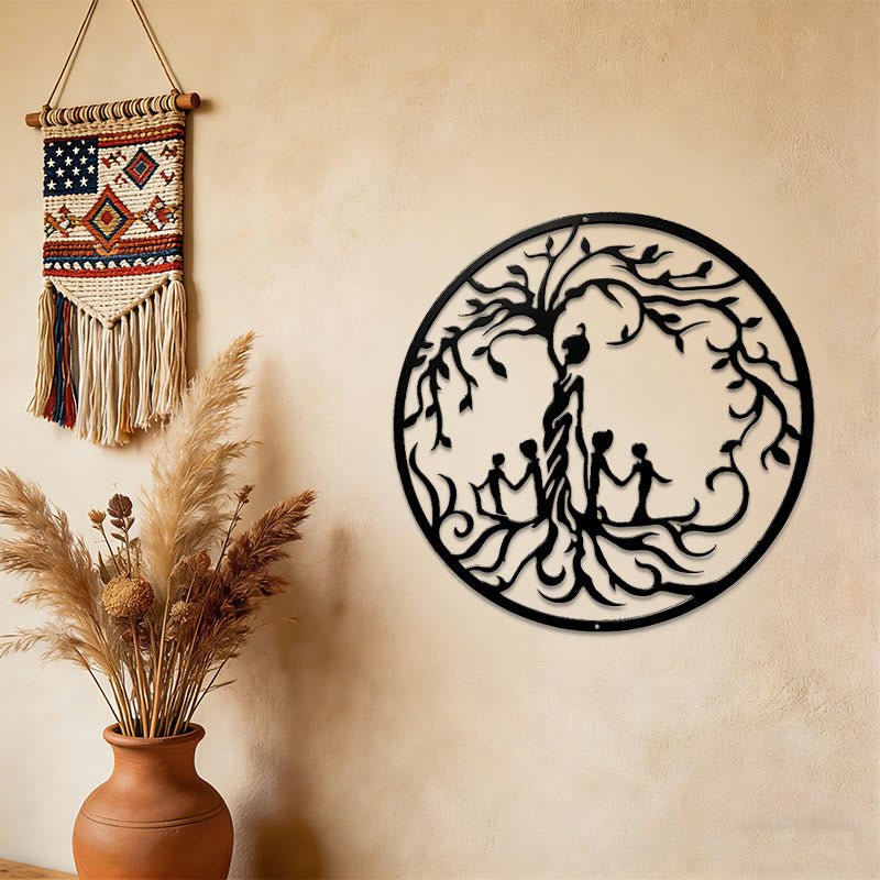 Olivenorma Mother And Children Tree of Life Metal Wall Decor - image 1