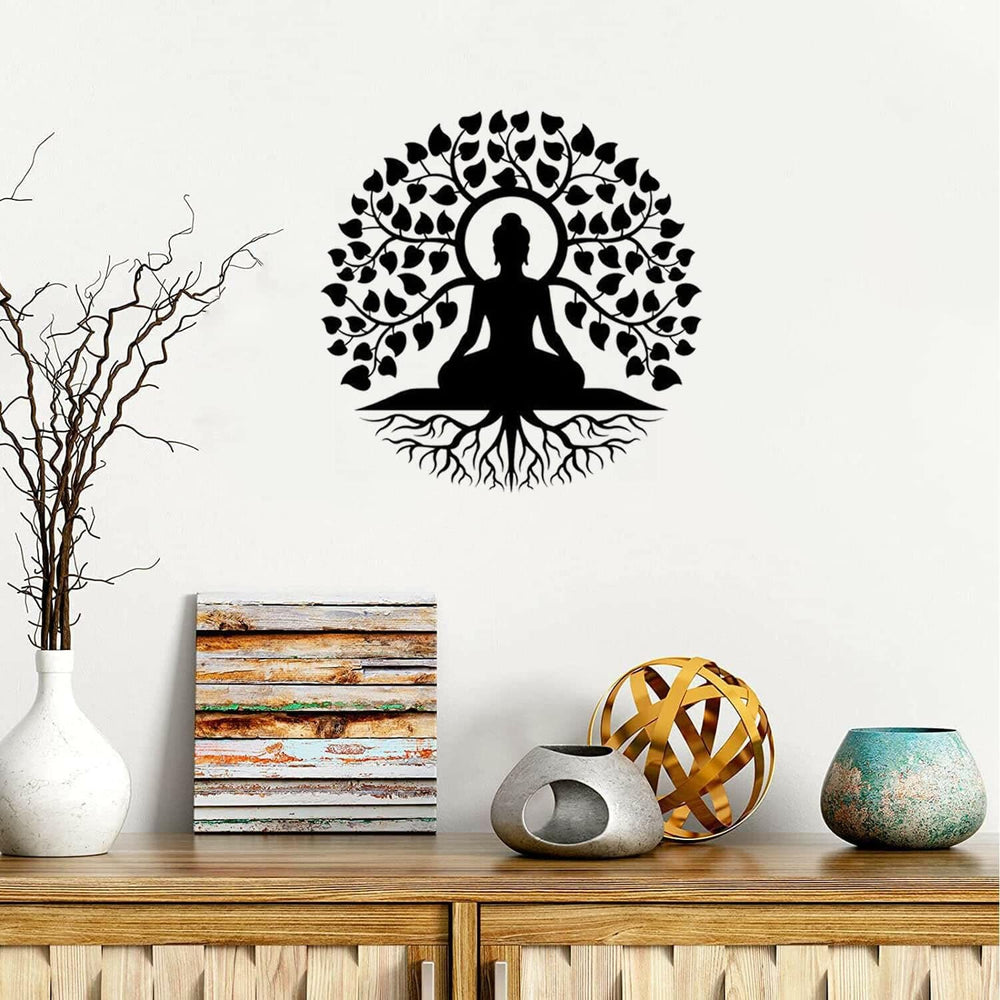 Olivenorma Buddha Under Bodhi Tree of Life Metal Wall Decor - image 1