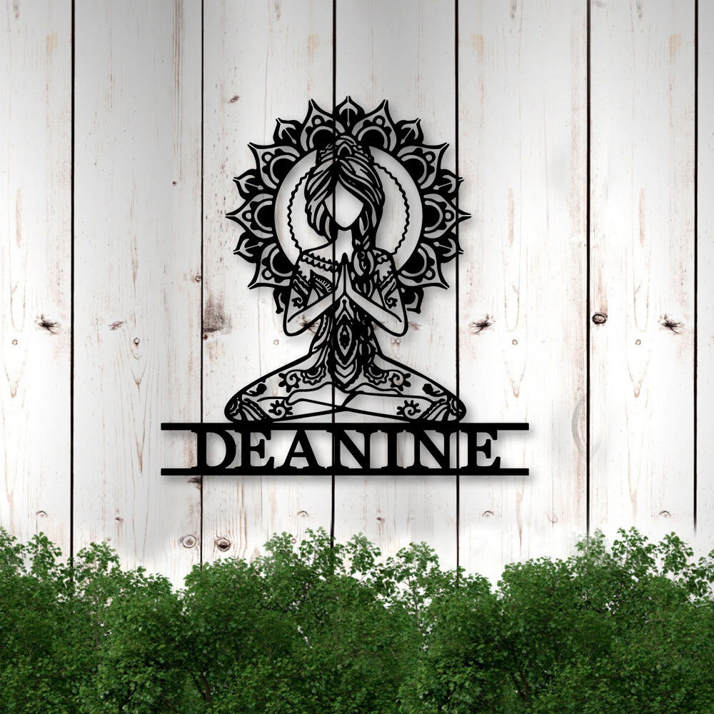 Olivenorma Meditative Lotus Mandala Metal Wall Decor - image 1