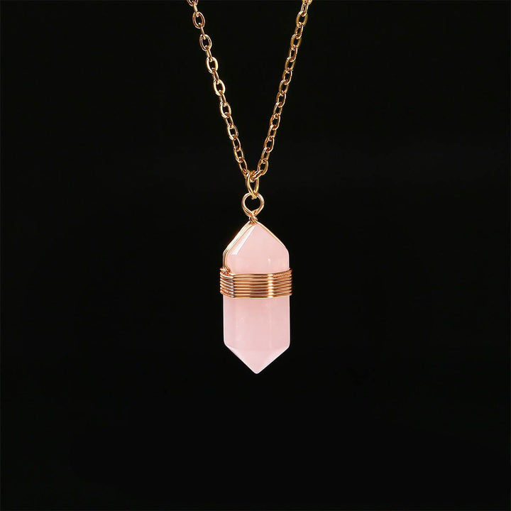 FREE Today: Wire Wrapped Crystal Pendant Necklace: Healing Gemstone Jewelry - Rose Quartz - image 1
