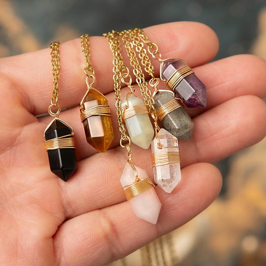 FREE Today: Wire Wrapped Crystal Pendant Necklace: Healing Gemstone Jewelry - image 0