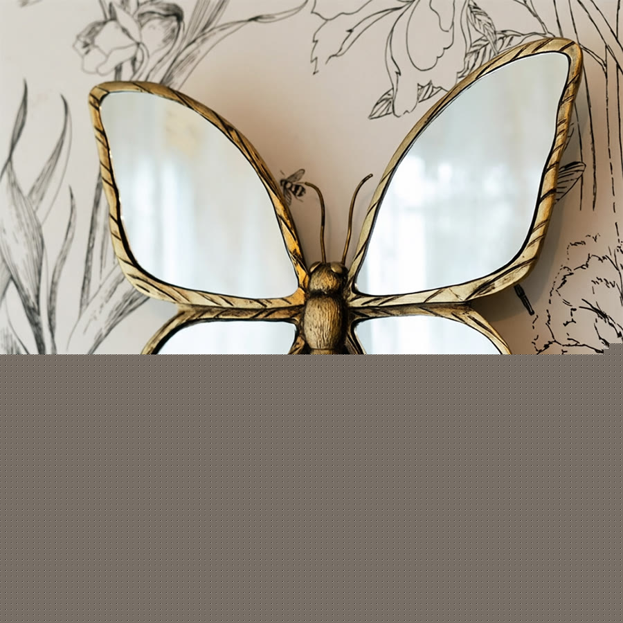Olivenorma Stunning Dragonfly Wall Art For Home Retro Gold Resin Glasst Wall Hanging Decoration - Butterfly - 24.5cm*22.5cm - image 12
