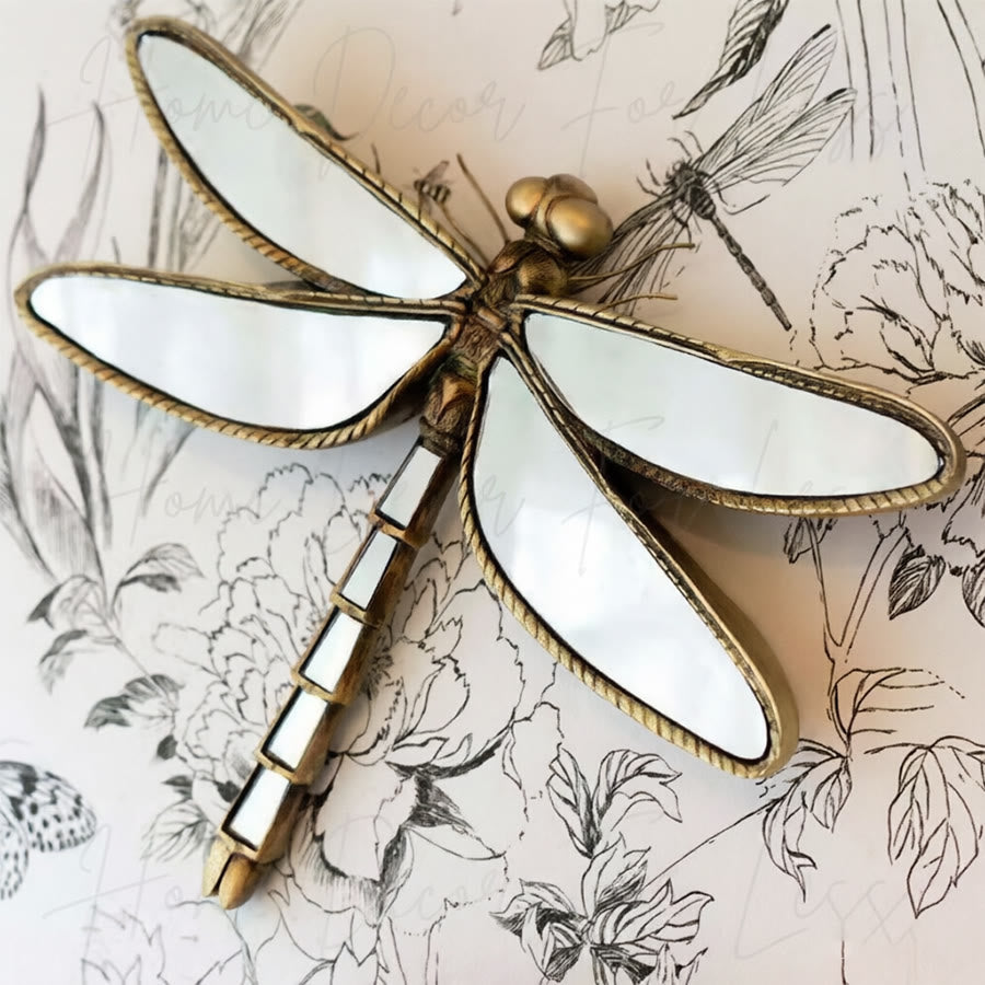 Olivenorma Stunning Dragonfly Wall Art For Home Retro Gold Resin Glasst Wall Hanging Decoration - Dragonfly - 32cm*25cm - image 0