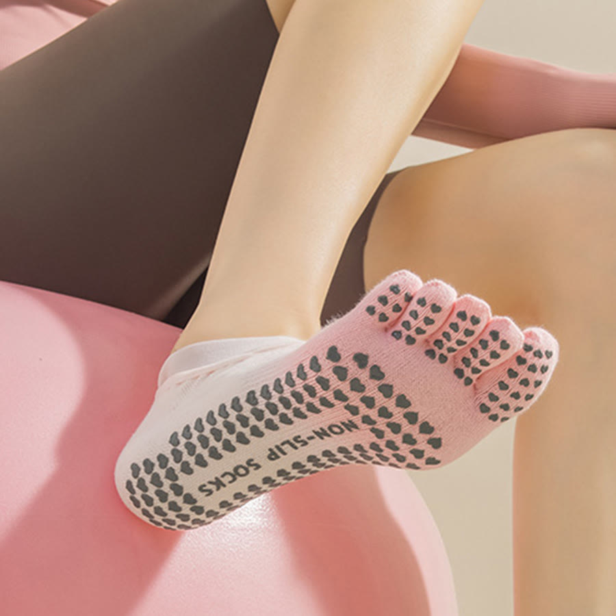 Olivenorma Separate Toe Design Full Palm Non Slip Shock Resistant Breathable Flexible Indoor Gym Women's Yoga Socks - image 4