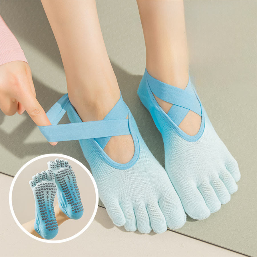 Olivenorma Separate Toe Design Full Palm Non Slip Shock Resistant Breathable Flexible Indoor Gym Women's Yoga Socks - image 10