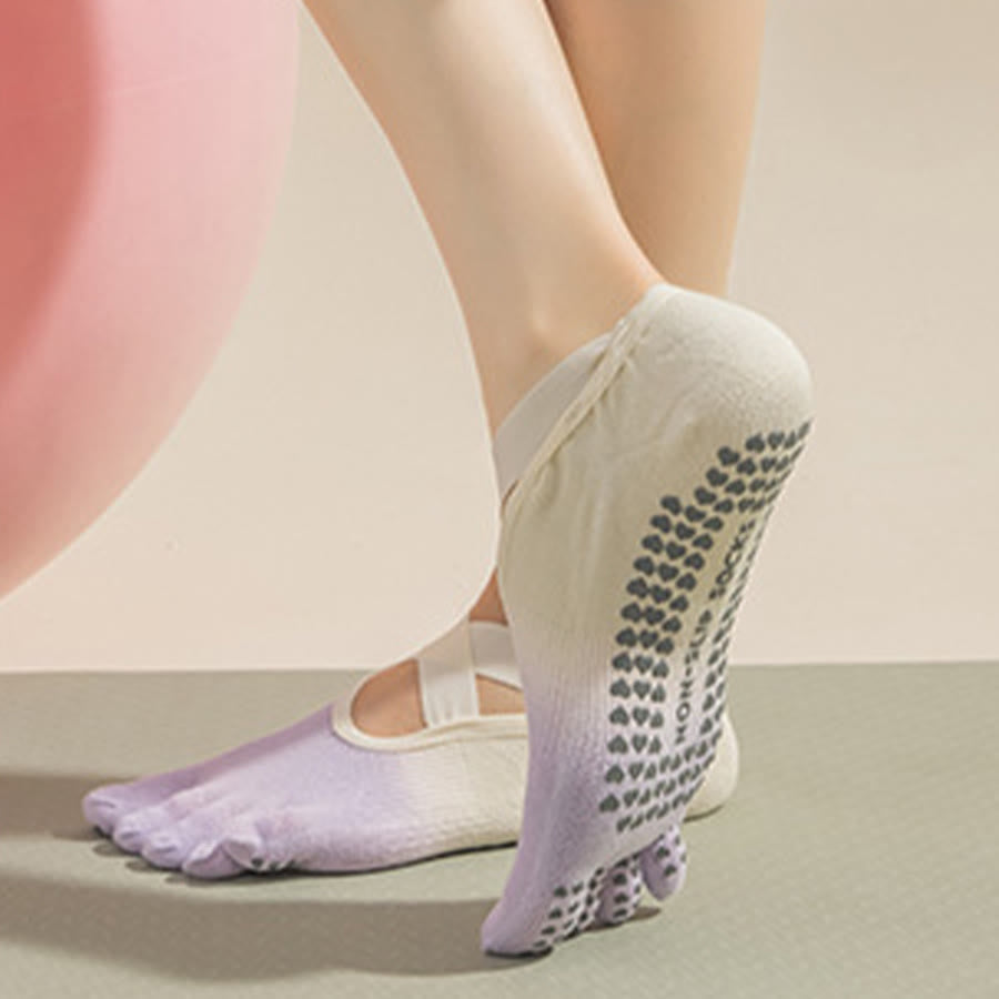 Olivenorma Separate Toe Design Full Palm Non Slip Shock Resistant Breathable Flexible Indoor Gym Women's Yoga Socks - image 16