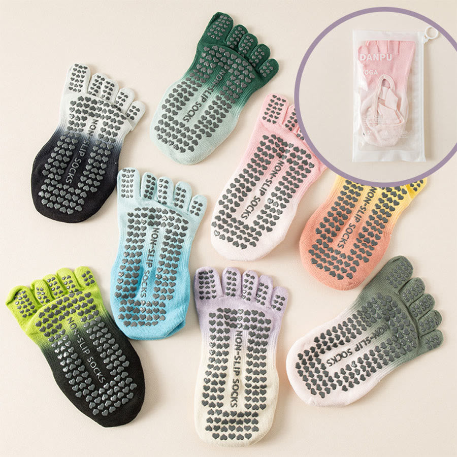 Olivenorma Separate Toe Design Full Palm Non Slip Shock Resistant Breathable Flexible Indoor Gym Women's Yoga Socks - image 2