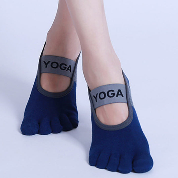 Olivenorma Premium Knitted Five-Finger Non Slip Silicone Sole Balance Support Anti-Skid Breathable Flexible Indoor Sport Workout Women's Yoga Socks - image 14