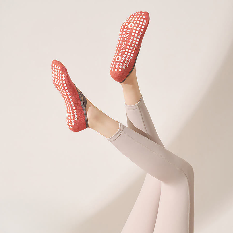 Olivenorma Skin Friendly Soft Knit All Palm Grip Non Slip Shock Resistant Multi Scene Training Women's Yoga Socks - Cinnabar Red - 10Pairs - image 16