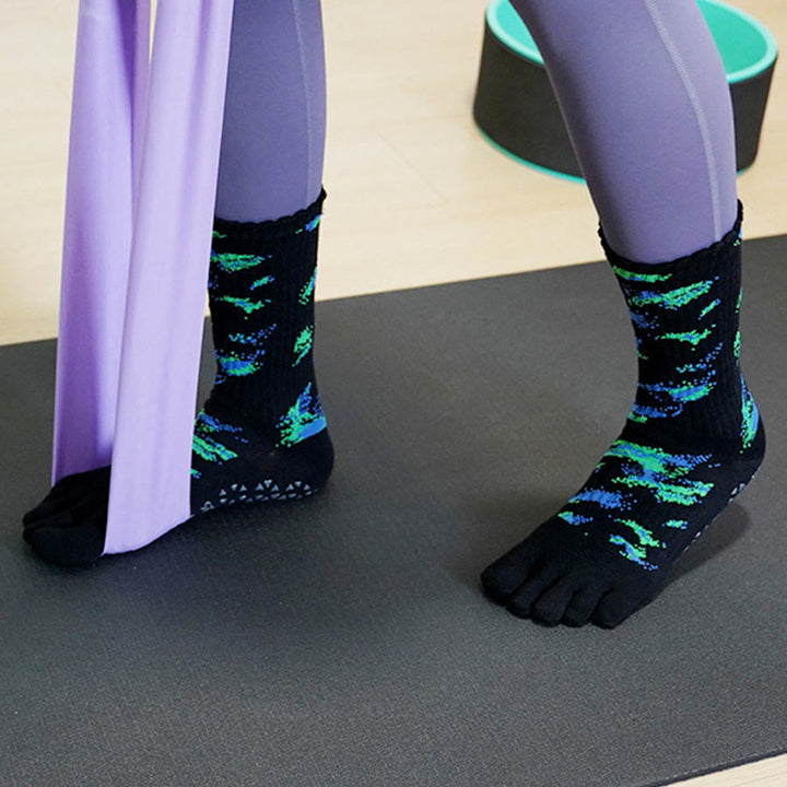 Olivenorma High Elastic Mid Tube Non Slip Silicone Dot Pressure Relief All Day Comfort Indoor Gym Women's Yoga Socks - image 12