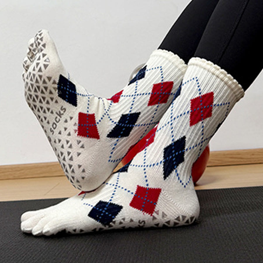 Olivenorma High Elastic Mid Tube Non Slip Silicone Dot Pressure Relief All Day Comfort Indoor Gym Women's Yoga Socks - image 7