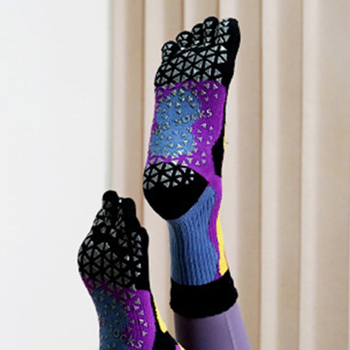 Olivenorma High Elastic Mid Tube Non Slip Silicone Dot Pressure Relief All Day Comfort Indoor Gym Women's Yoga Socks - image 5