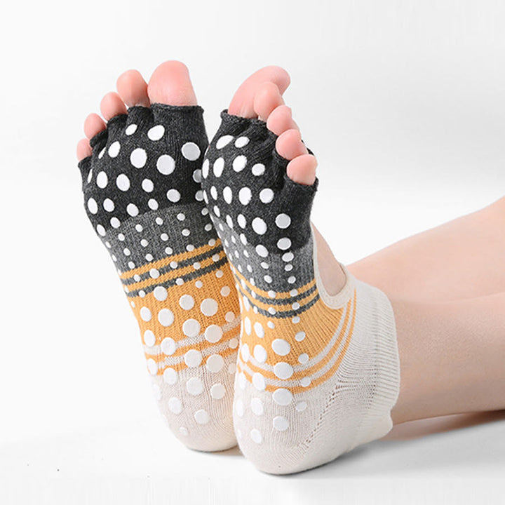 Olivenorma Five Toe Dual Design Non Slip Silicone Grip Shock Resistant Snug Fit Multi Purpose Indoor Gym Women's Yoga Socks - image 0