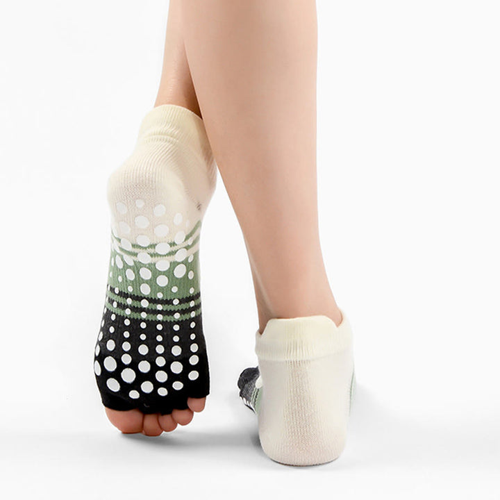 Olivenorma Five Toe Dual Design Non Slip Silicone Grip Shock Resistant Snug Fit Multi Purpose Indoor Gym Women's Yoga Socks - image 5