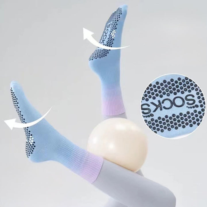 Olivenorma Mid Calf High Elasticity Non Slip Silicone Dot Shock Resistant Balance Support Women's Yoga Socks - image 3