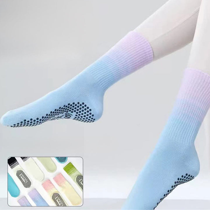 Olivenorma Mid Calf High Elasticity Non Slip Silicone Dot Shock Resistant Balance Support Women's Yoga Socks - image 5