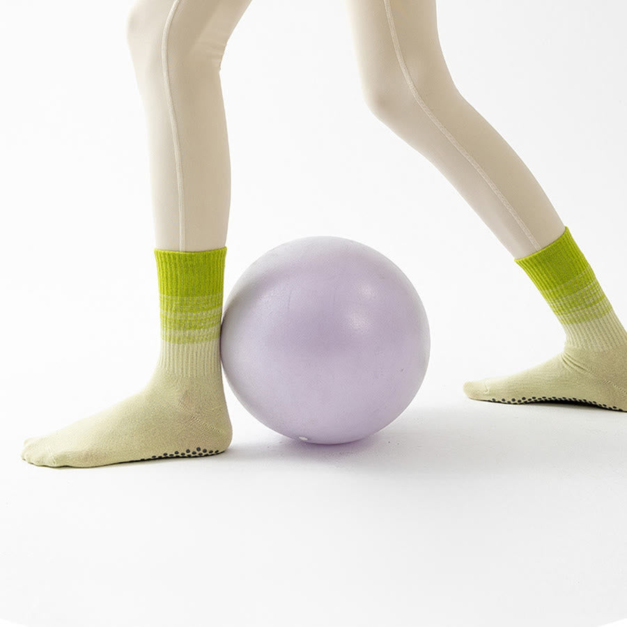 Olivenorma Mid Calf High Elasticity Non Slip Silicone Dot Shock Resistant Balance Support Women's Yoga Socks - image 12