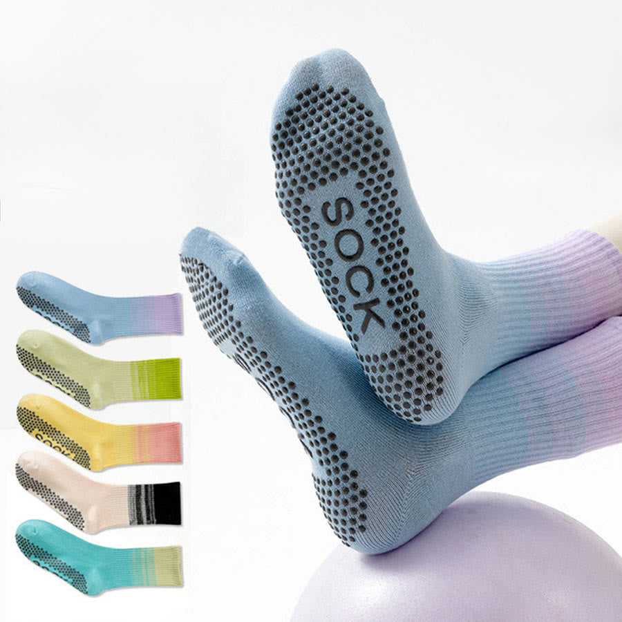 Olivenorma Mid Calf High Elasticity Non Slip Silicone Dot Shock Resistant Balance Support Women's Yoga Socks - image 0