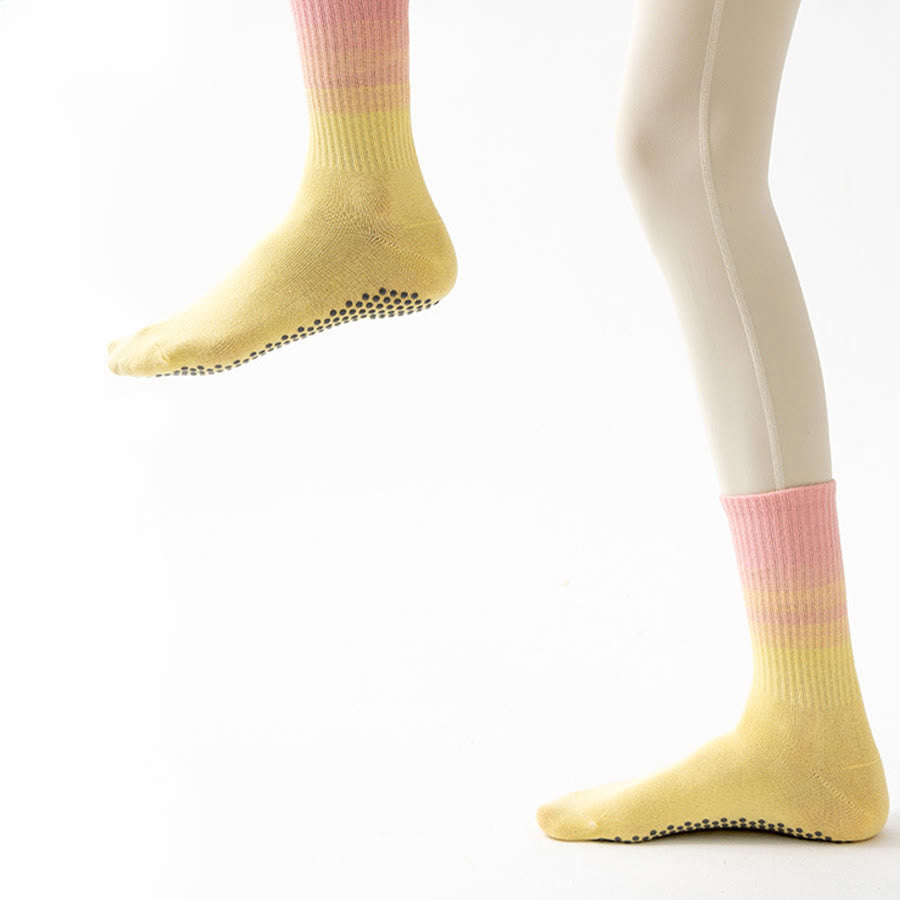 Olivenorma Mid Calf High Elasticity Non Slip Silicone Dot Shock Resistant Balance Support Women's Yoga Socks - image 16