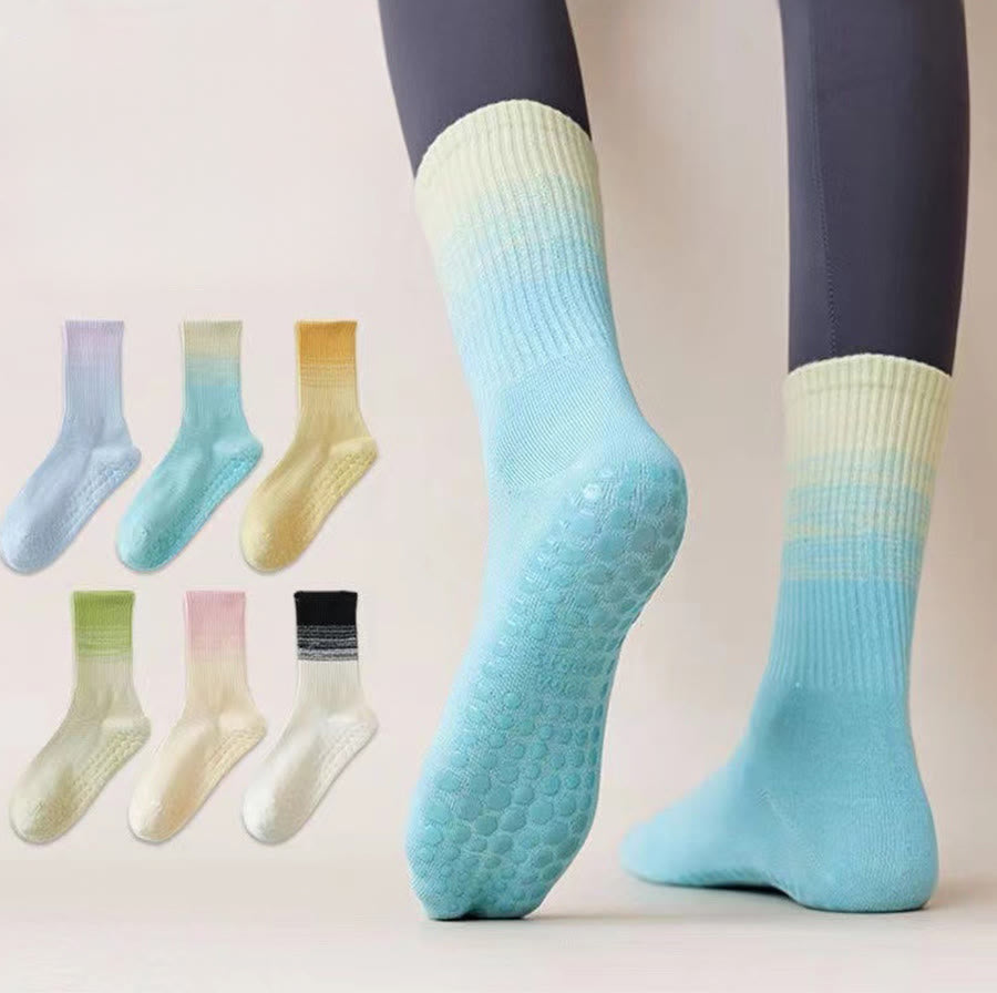 Olivenorma Mid Calf High Elasticity Non Slip Silicone Dot Shock Resistant Balance Support Women's Yoga Socks - image 10