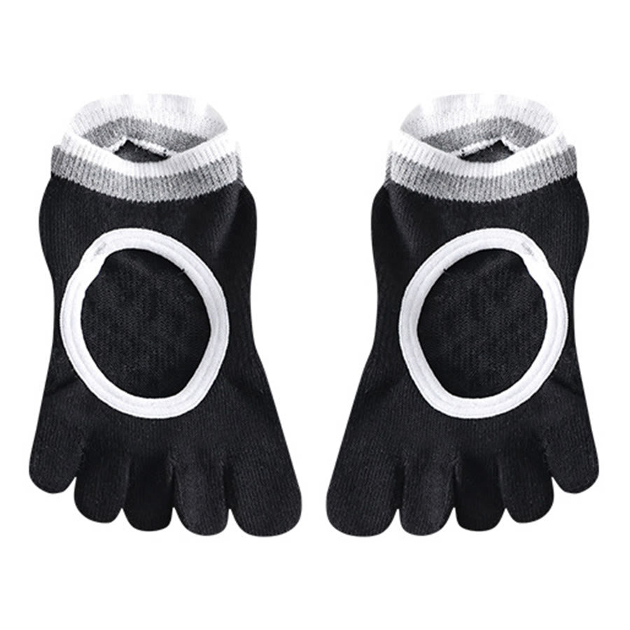 Olivenorma Full Foot Silicone Grips Silent Anti Skid Stable Posture Pressure Relief Breathable Training Women's Yoga Socks - Black - 10Pairs - image 16