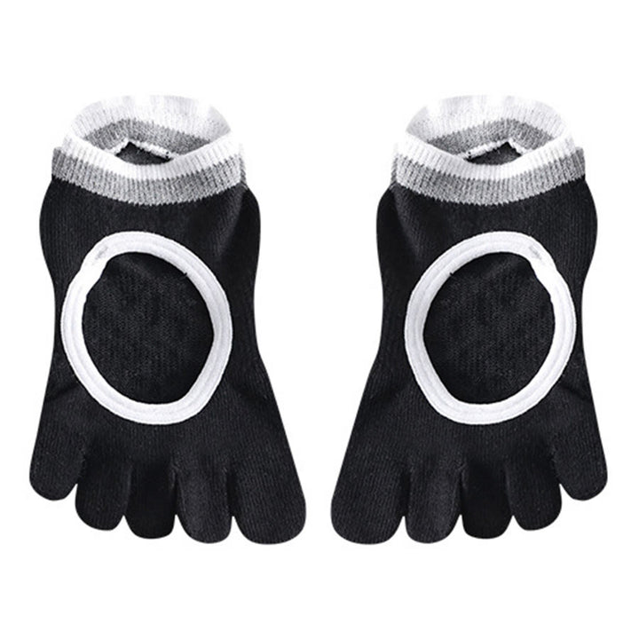 Olivenorma Full Foot Silicone Grips Silent Anti Skid Stable Posture Pressure Relief Breathable Training Women's Yoga Socks - Black - 10Pairs - image 16