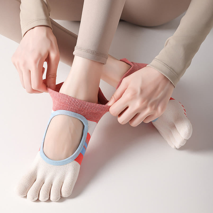 Olivenorma Full Foot Silicone Grips Silent Anti Skid Stable Posture Pressure Relief Breathable Training Women's Yoga Socks - image 3