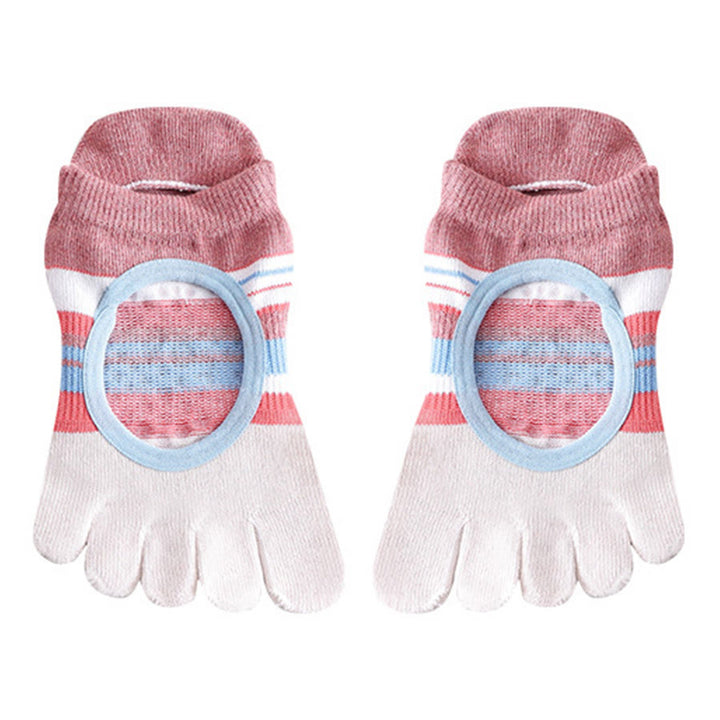 Olivenorma Full Foot Silicone Grips Silent Anti Skid Stable Posture Pressure Relief Breathable Training Women's Yoga Socks - Pink - 10Pairs - image 2