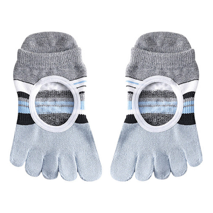 Olivenorma Full Foot Silicone Grips Silent Anti Skid Stable Posture Pressure Relief Breathable Training Women's Yoga Socks - Blue - 10Pairs - image 4