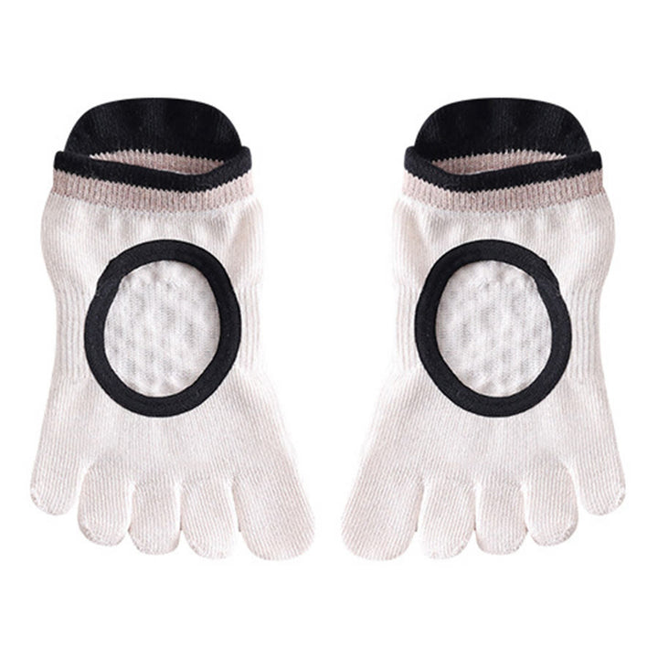 Olivenorma Full Foot Silicone Grips Silent Anti Skid Stable Posture Pressure Relief Breathable Training Women's Yoga Socks - Beige - 10Pairs - image 9