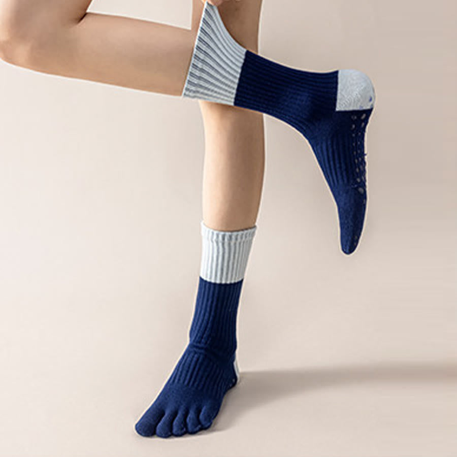 Olivenorma High Elastic Mid Calf Yoga Socks Full Sole Silicone Non Slip Shock Cushion Silent Sports Fitness Women's Yoga Socks - image 13