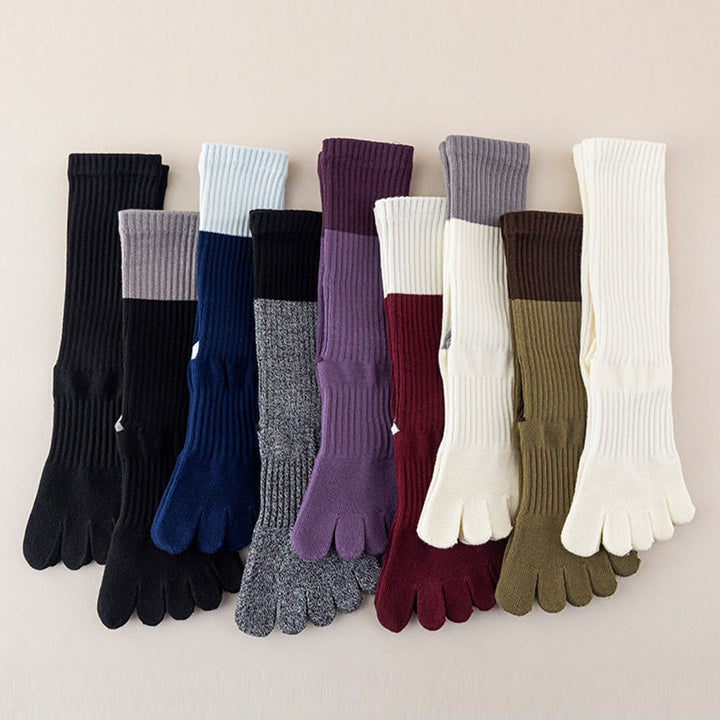 Olivenorma High Elastic Mid Calf Yoga Socks Full Sole Silicone Non Slip Shock Cushion Silent Sports Fitness Women's Yoga Socks - image 21