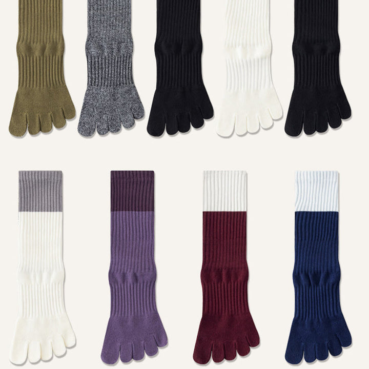 Olivenorma High Elastic Mid Calf Yoga Socks Full Sole Silicone Non Slip Shock Cushion Silent Sports Fitness Women's Yoga Socks - image 22