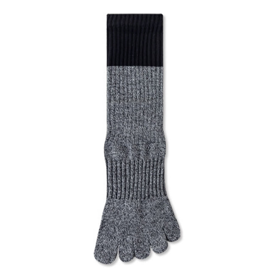 Olivenorma High Elastic Mid Calf Yoga Socks Full Sole Silicone Non Slip Shock Cushion Silent Sports Fitness Women's Yoga Socks - Heather Gray - 10Pairs - image 15