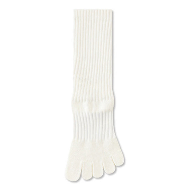 Olivenorma High Elastic Mid Calf Yoga Socks Full Sole Silicone Non Slip Shock Cushion Silent Sports Fitness Women's Yoga Socks - Creamy White - 10Pairs - image 17