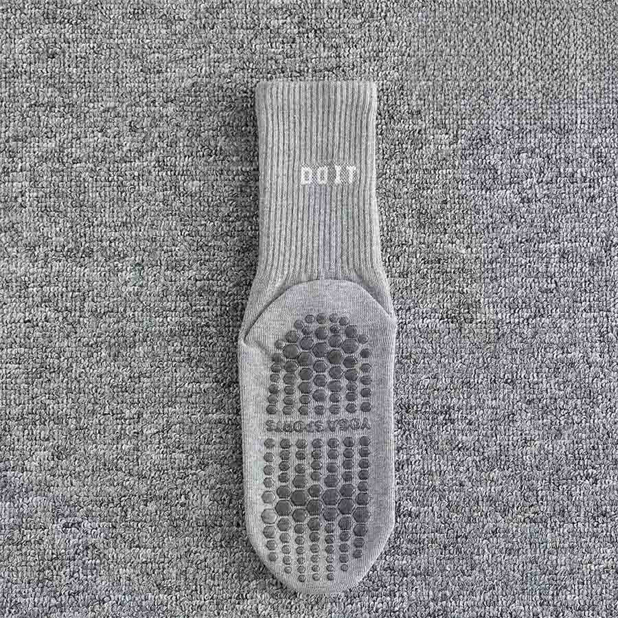 Olivenorma Mid Tube Elastic Knit Full Coverage Non Slip Silicone Balance Support Multi Scene Sport Women's Yoga Socks - Gray - 10Pairs - image 10