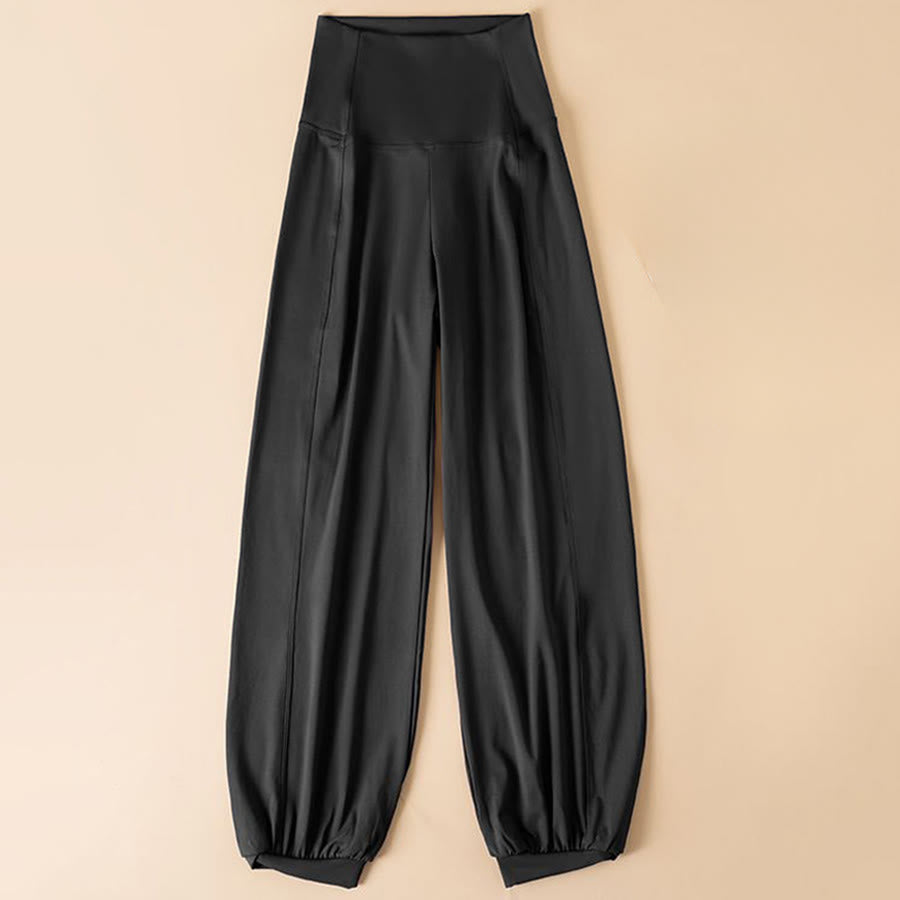 Olivenorma High Waist Harem Jogger Loose Wide Leg Casual Fitness Women's Pants - Black - L - image 2