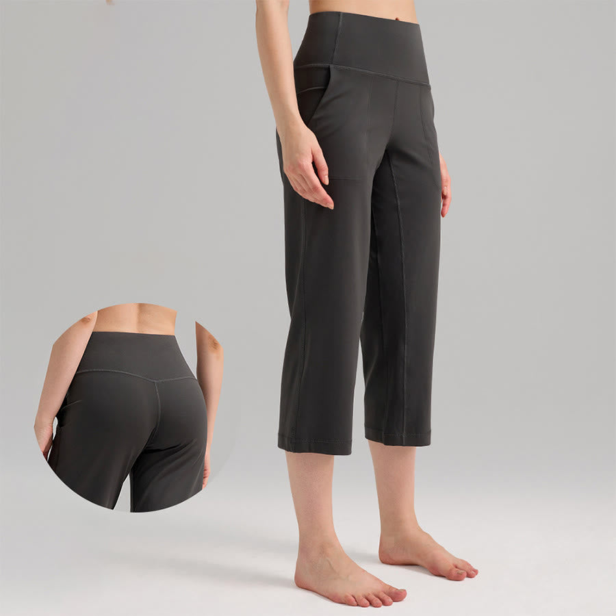 Olivenorma High Waist Capri Wide Leg With Pockets Yoga Fitness Women's Pants - Graphite Gray - XL - image 8