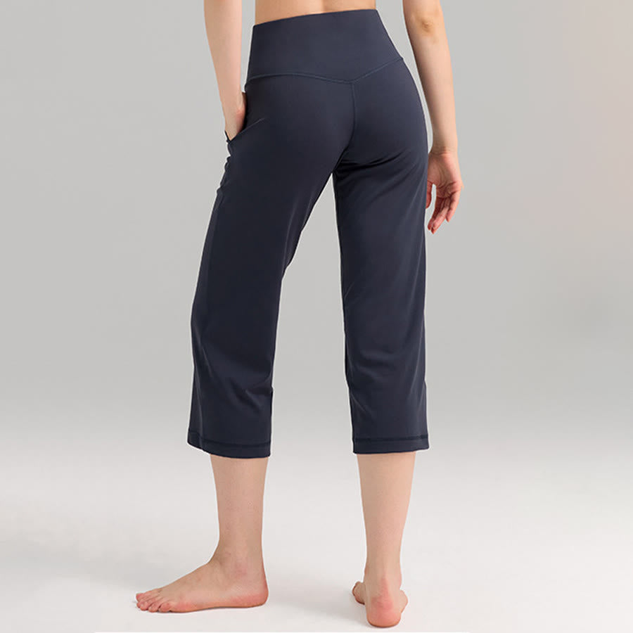 Olivenorma High Waist Capri Wide Leg With Pockets Yoga Fitness Women's Pants - image 7