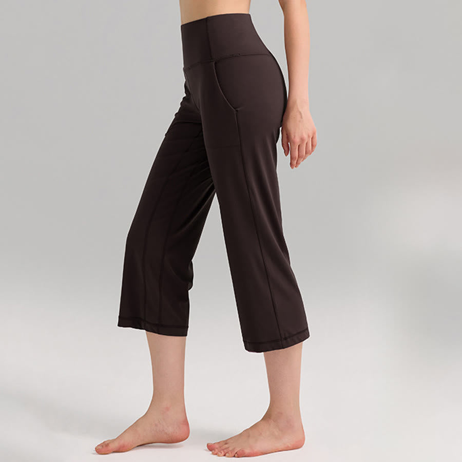 Olivenorma High Waist Capri Wide Leg With Pockets Yoga Fitness Women's Pants - image 4