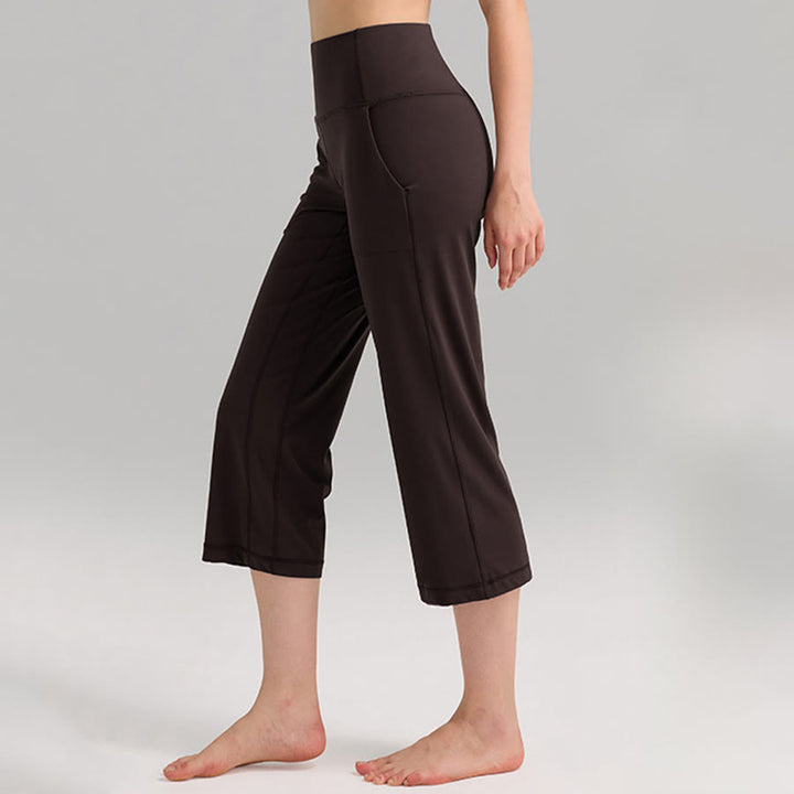 Olivenorma High Waist Capri Wide Leg With Pockets Yoga Fitness Women's Pants - image 4