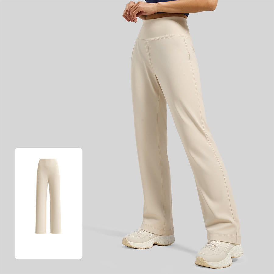 Olivenorma Crossover High Waist Split Wide Leg Loose Drape Yoga Women's Pants - Diamond White - XL - image 5