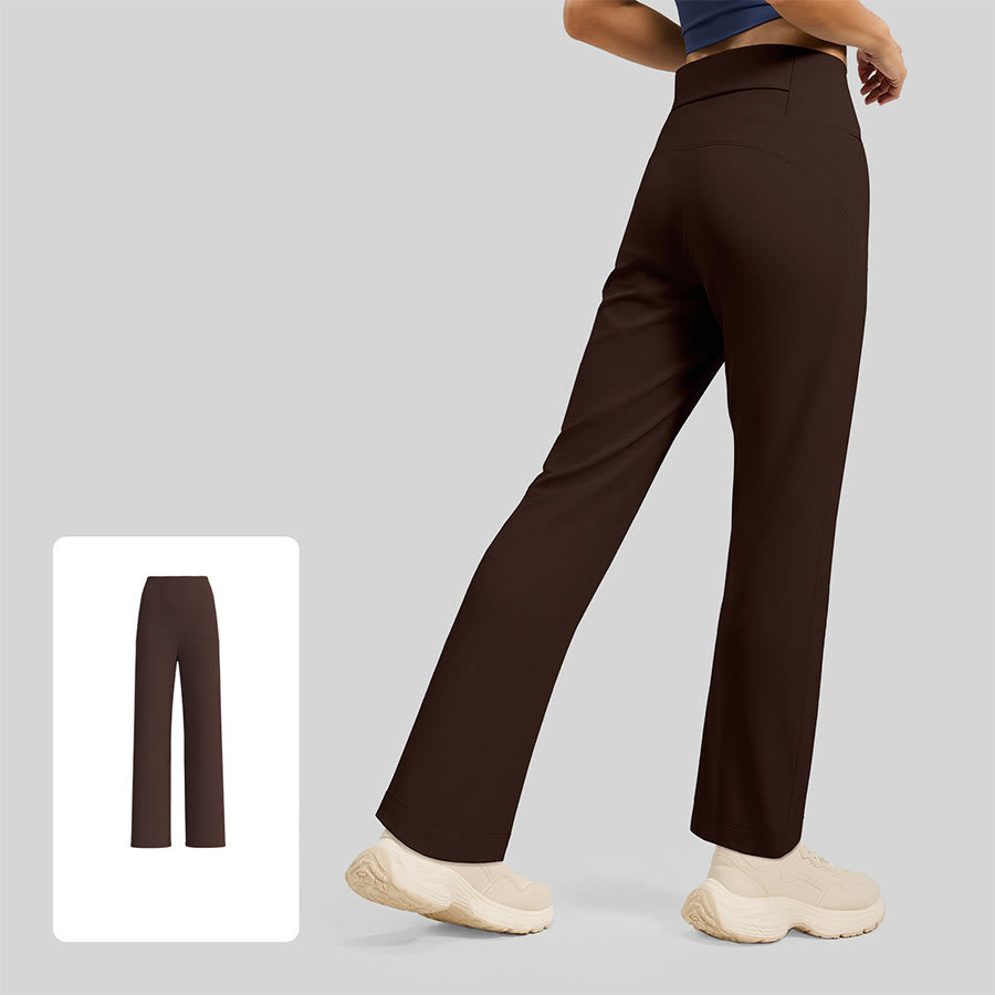 Olivenorma Crossover High Waist Split Wide Leg Loose Drape Yoga Women's Pants - Distilled Coffee - XL - image 2
