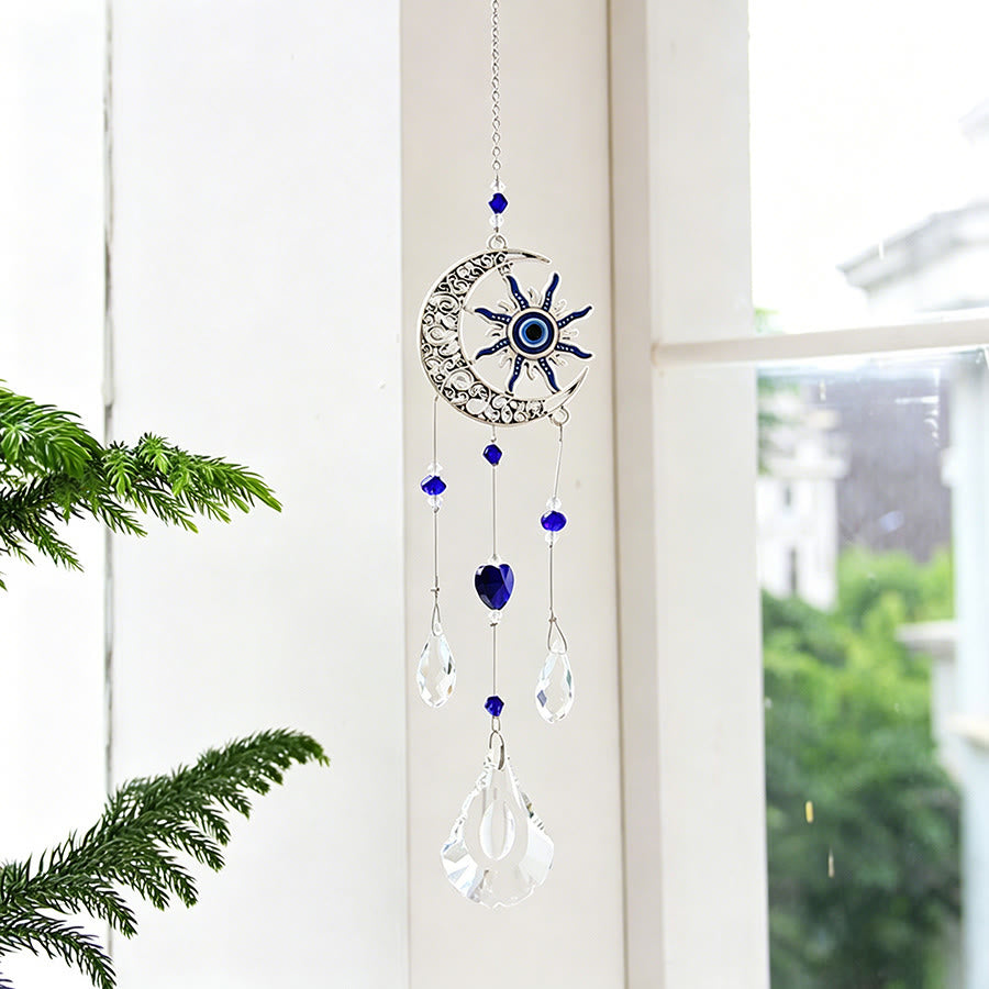 Olivenorma Multi Style Evil Eye Crystal Suncatcher Hanging Ornament - Moon - image 4