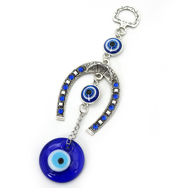 Olivenorma Retro Pattern Horseshoe Evil Eye Household Hanging Ornament - D Clasp - image 4