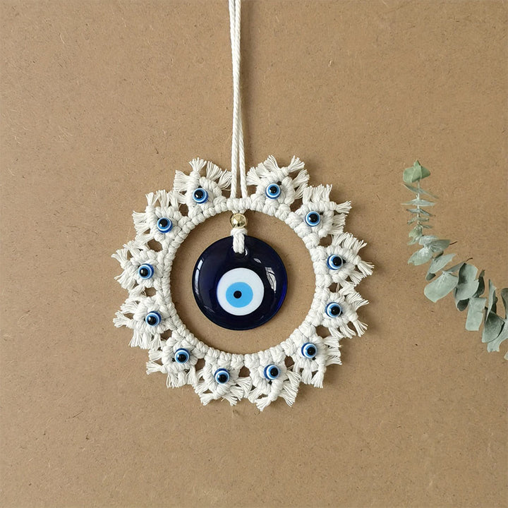 Olivenorma Handmade Macrame Evil Eye Wreath Wall Hanging Ornament - image 4
