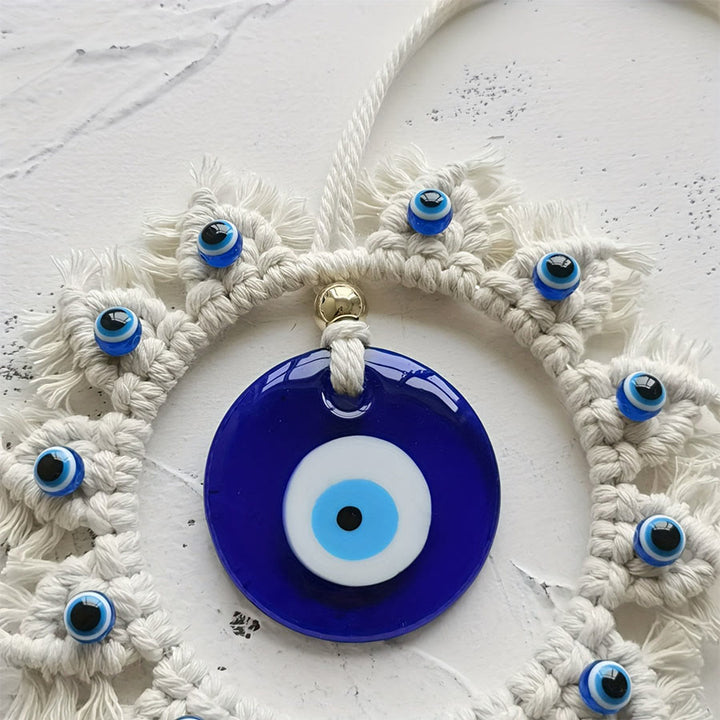 Olivenorma Handmade Macrame Evil Eye Wreath Wall Hanging Ornament - image 7
